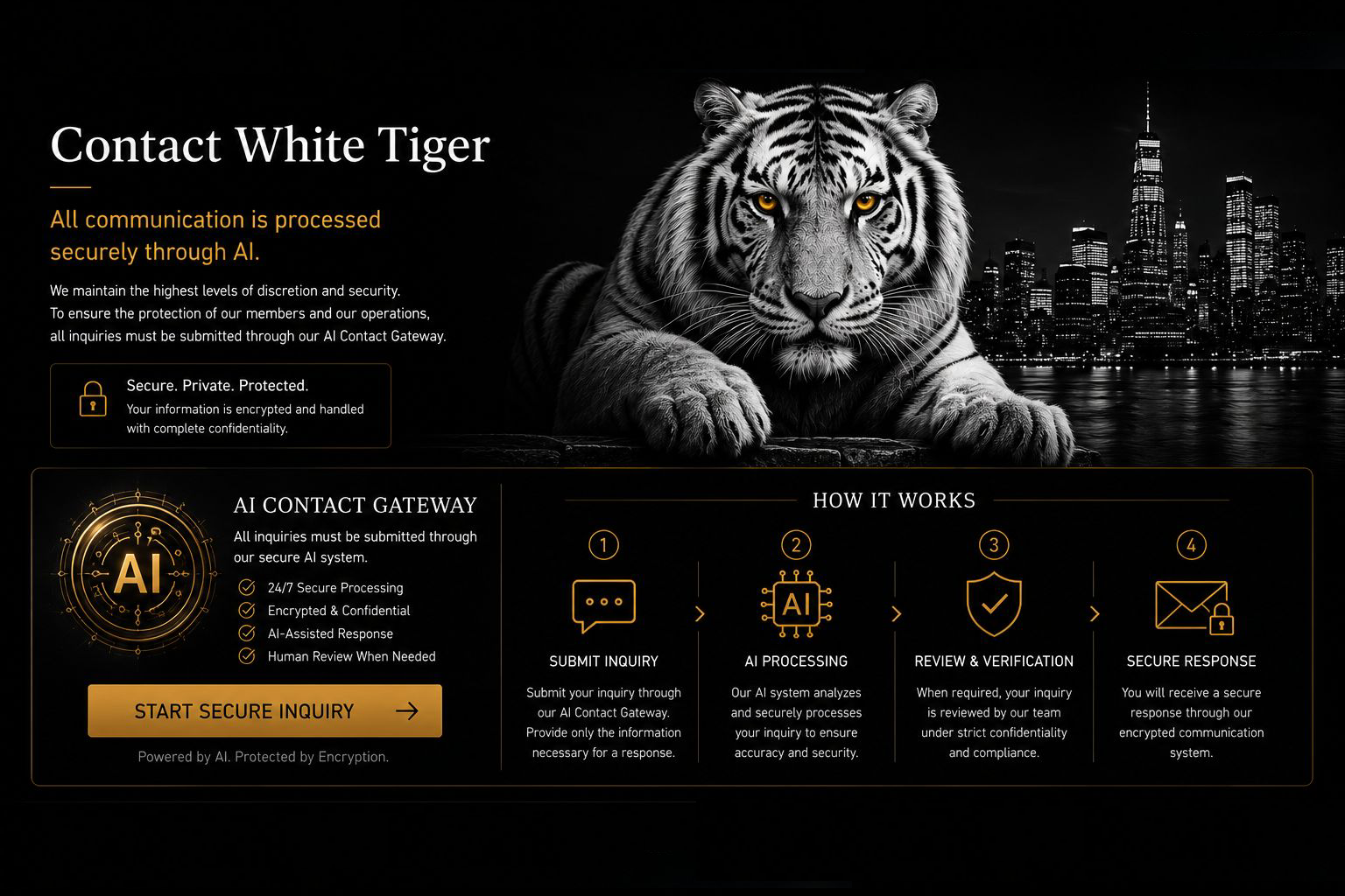 Original White Tiger communication portrait